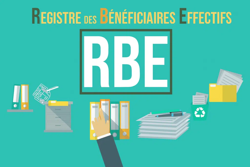 Illustration du Registre des Bénéficiaires Effectifs (RBE) avec une charte graphique personnalisée pour le cabinet comptable OPALE