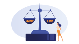 Balance comparant les statuts LMNP et LMP représentant les différences fiscales entre loueur en meublé professionnel et non professionnel en 2025.